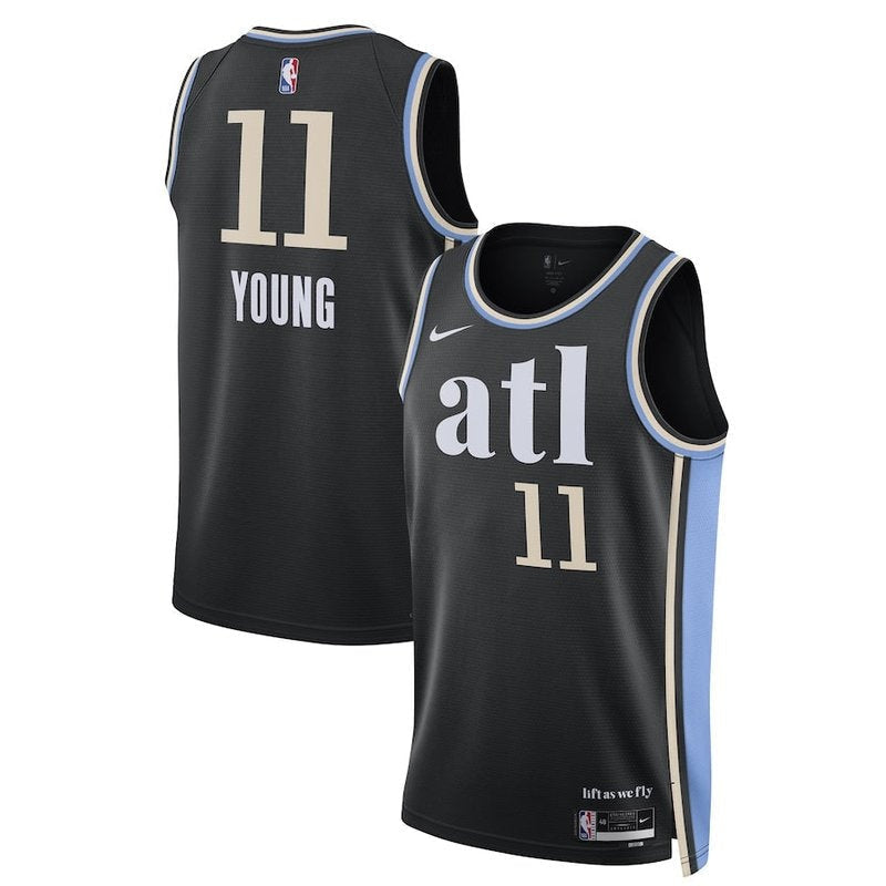 Atlanta Hawks - Trae Young  Unisex 23/24 NBA Jersey - Black - City Edition